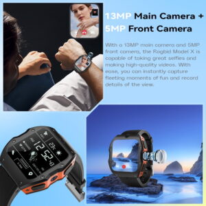 UBABAI DM62 Smart Watch 4G LTE 2GB+16GB Android 8.1 Wifi Gps Camera 2.13inch 1000mah Silicone Strap