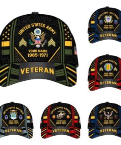 Personalized US Veterans Cap BPVC060801 - Custom Name, Rank & Years of Service Cap