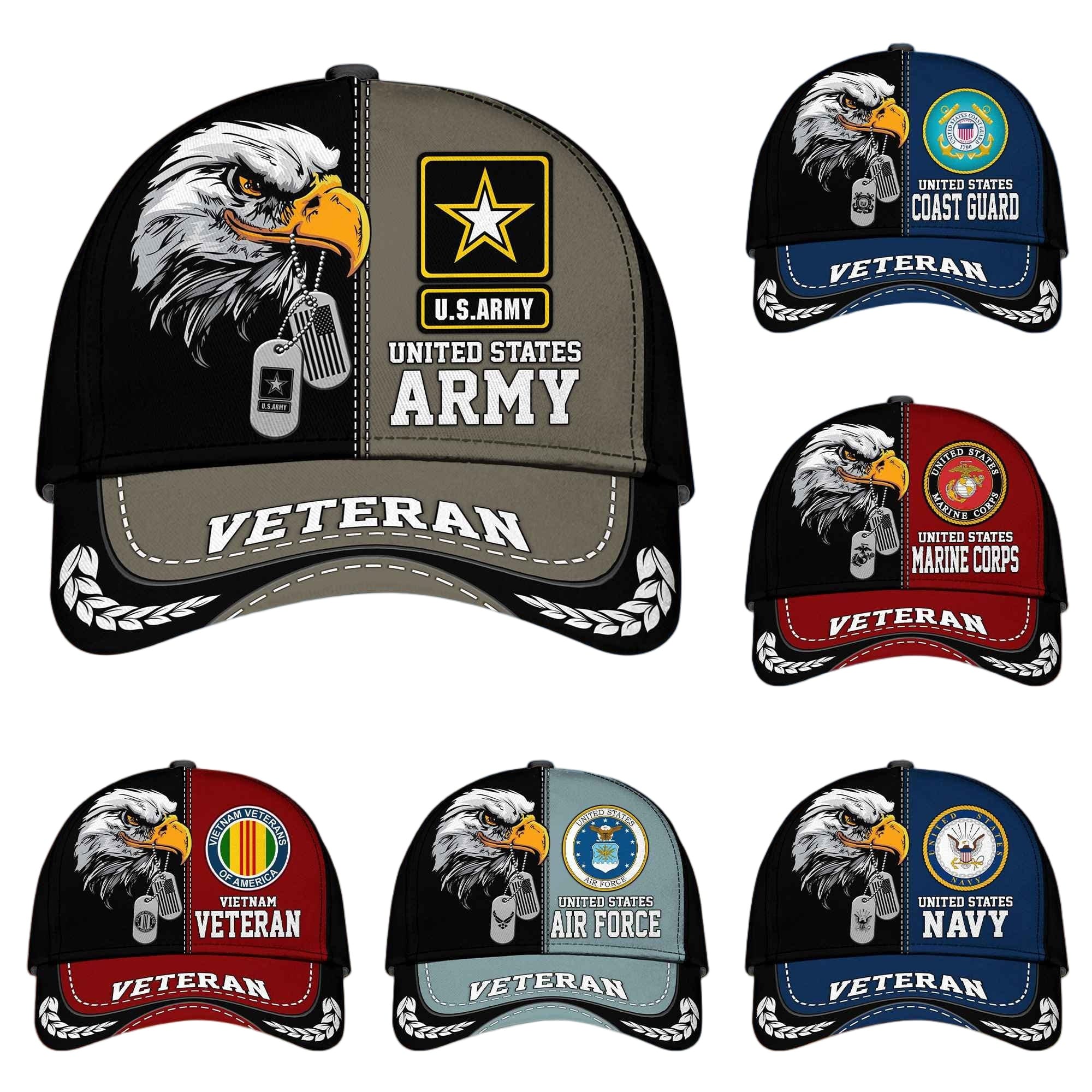 US Veterans Cap BPHN270211 - Patriotic Military Tribute Cap