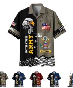 US Veterans Hawaiian Shirt with Pocket BPVC200602 - Patriotic Military Tribute Apparel