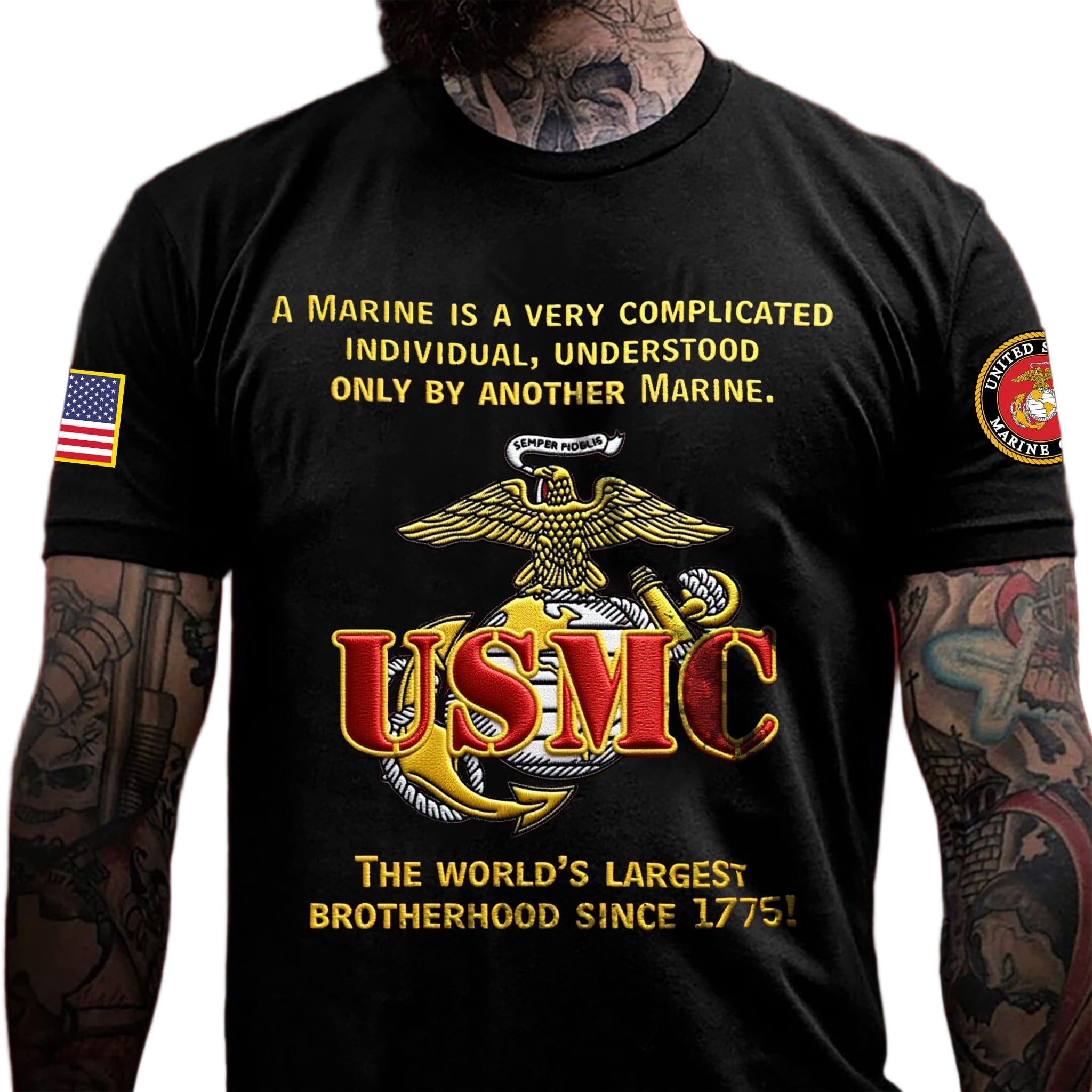 Marine Corps 250th Anniversary T-Shirt for Men VPVC930059 - USMC Veteran Graphic Tee, Military Appreciation Gift, Father's Day Present