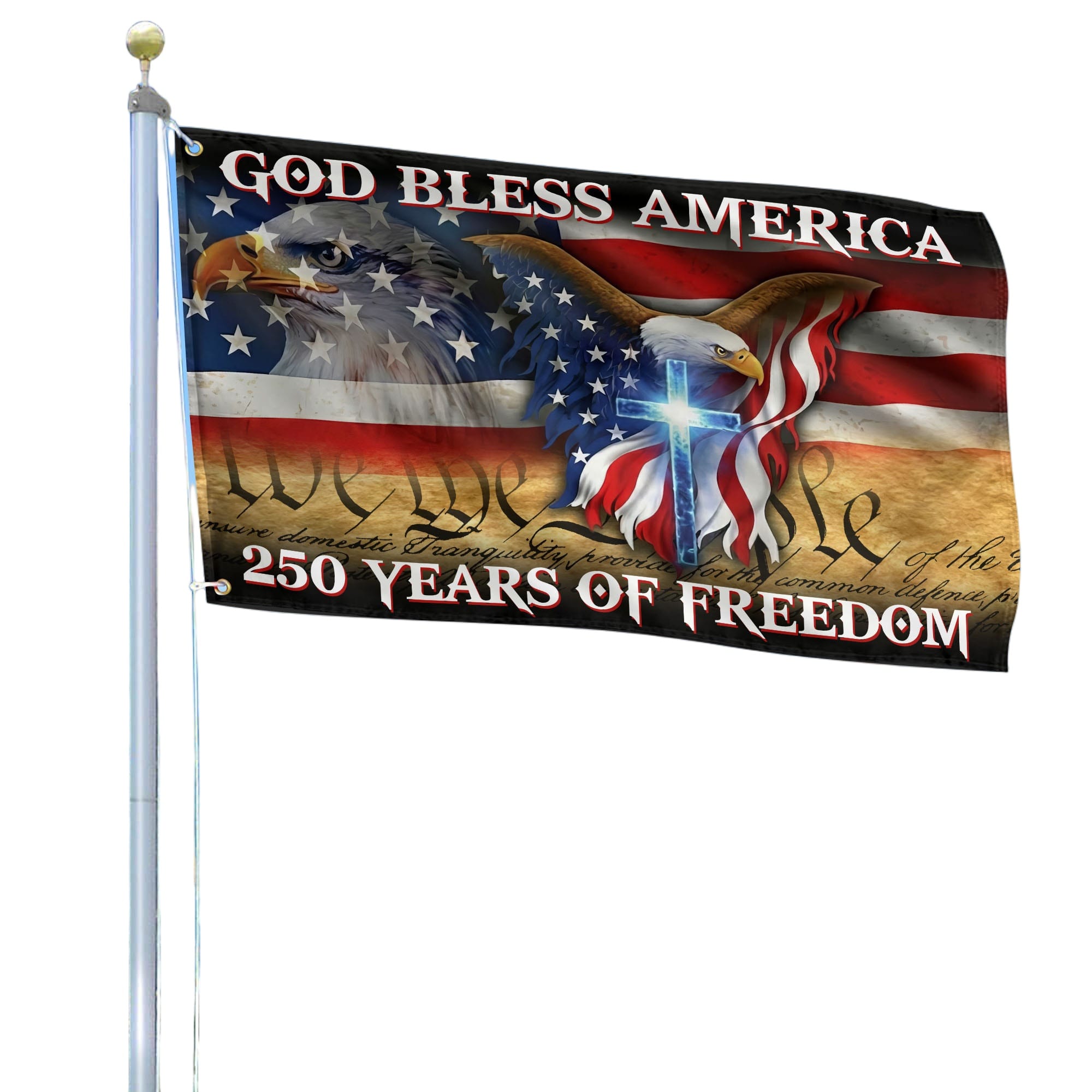 America 250th Anniversary Grommet Flag VPVC120074 - Patriotic USA Flag