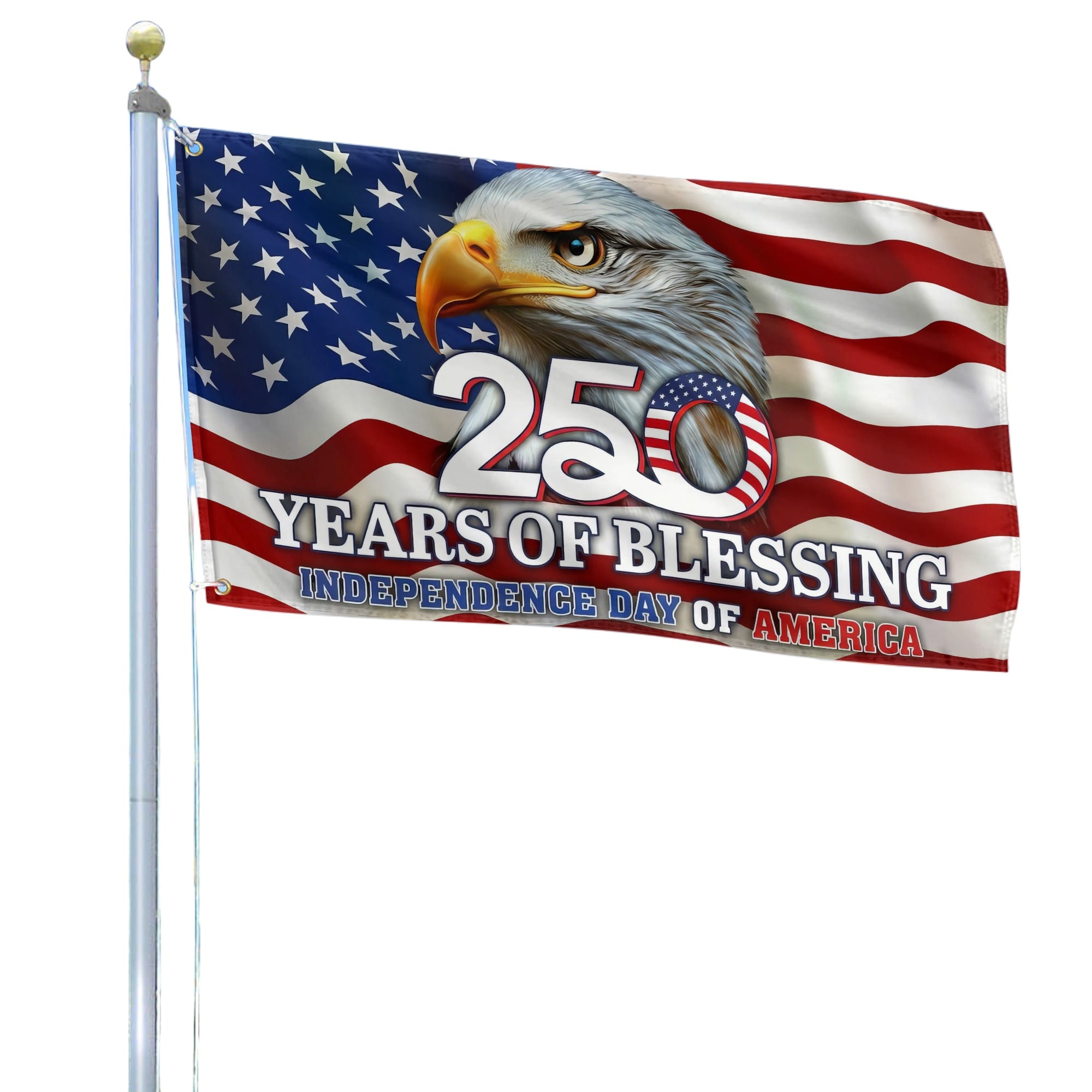 America 250th Anniversary Grommet Flag VPVC120110 - Patriotic USA Flag
