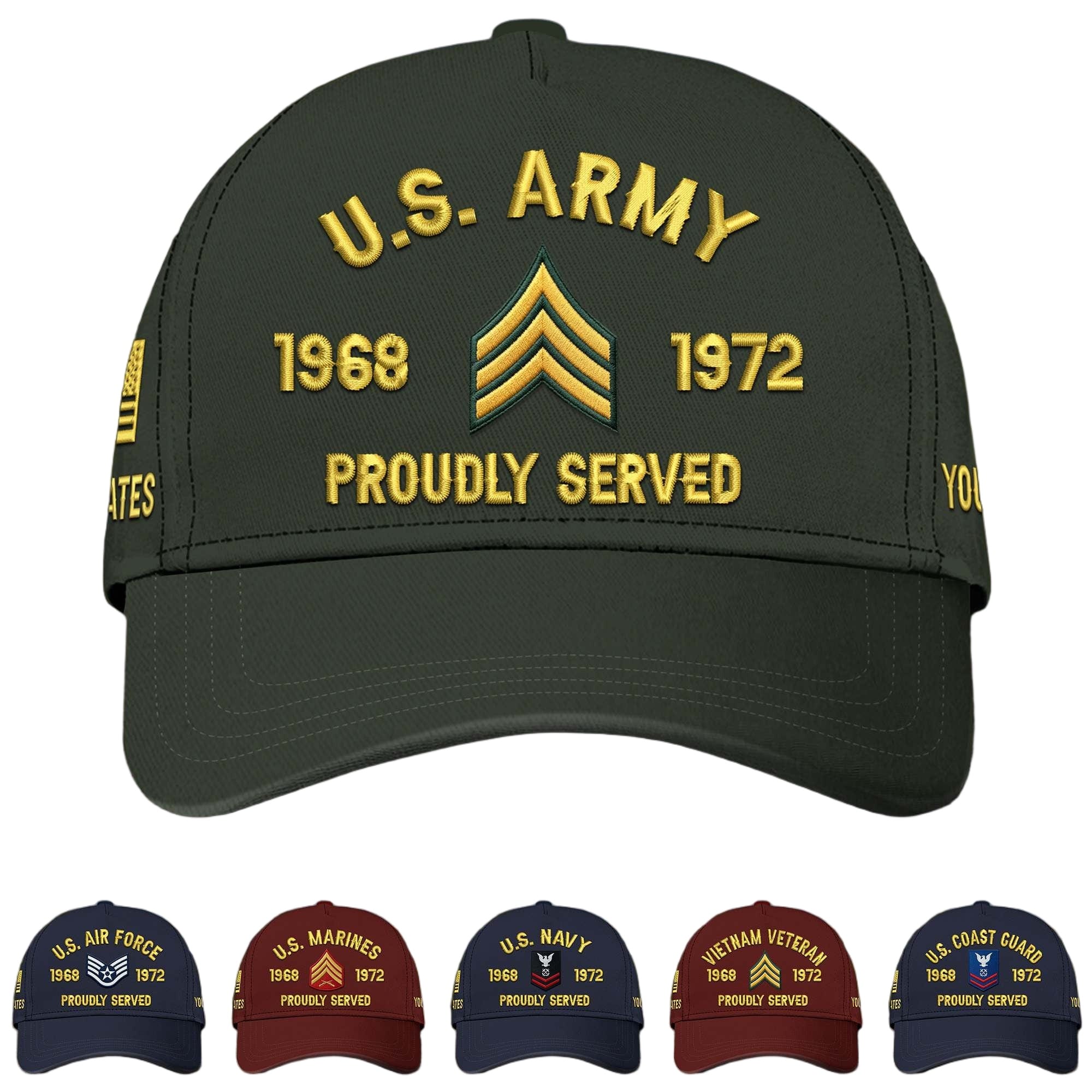 US Veterans Patriotic Cap CPVC160401 - Embroidered Military Tribute Cap