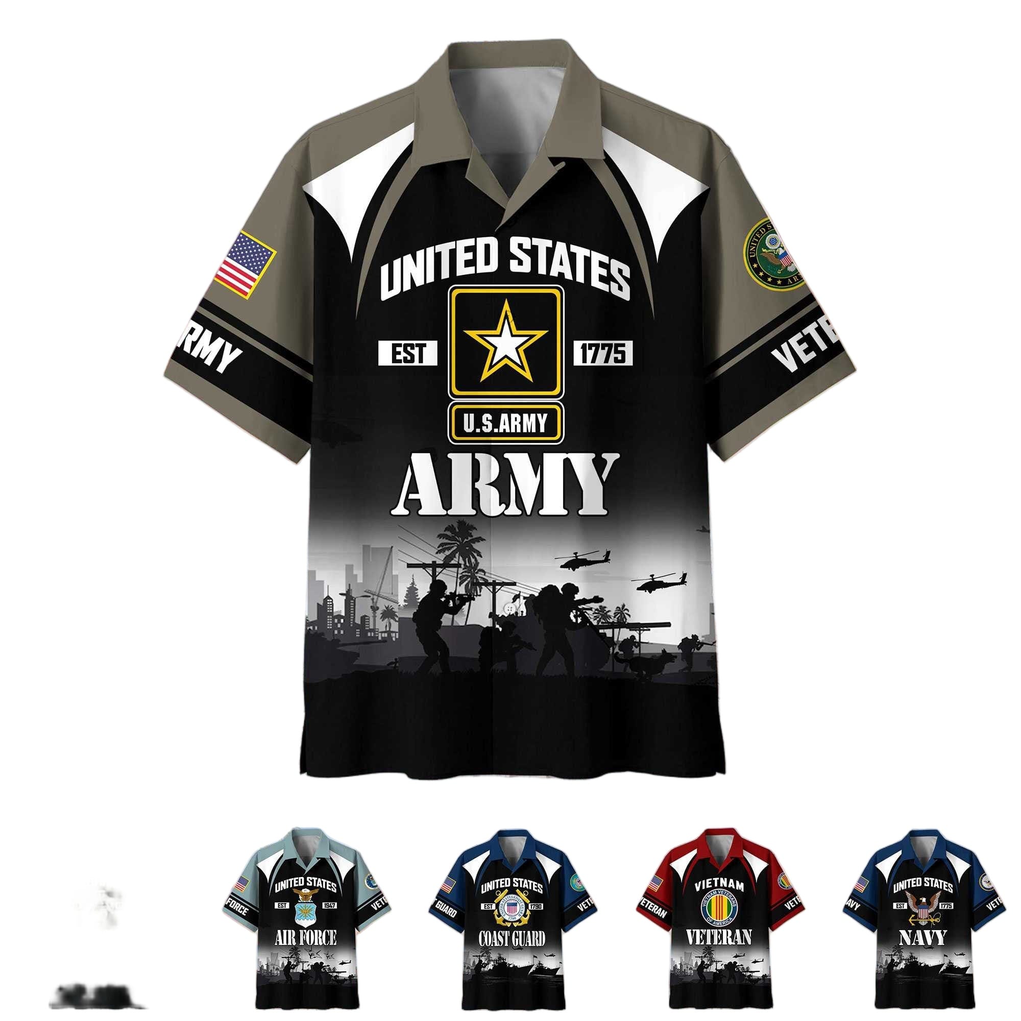 US Veterans Hawaiian Shirt ATTN130521 - Patriotic Military Tribute Apparel