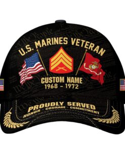 Personalized US Marines Veteran Cap CPVC290510 - Custom Military Tribute Cap