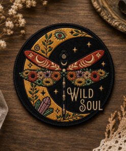 Custom Embroidered Wild Soul Dragonfly Patch Iron On Boho Floral Applique Jacket Decor