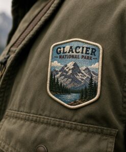 Custom Embroidered Glacier National Park Patch Iron On Mountain Adventure Badge Gift