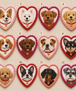 Custom Embroidered Dog Heart Patch Cute Puppy Iron On Applique Pet Lover Badge Kawaii Animal Sewing Patch