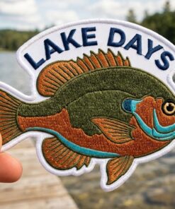 Custom Embroidered Bluegill Patch, Lake Days Freshwater Fish Iron On Patch for Jacket Backpack Hat Fishing Gift