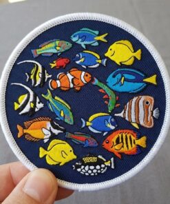 Custom Embroidered Tropical Reef Fish Patch, Colorful Marine Life Iron On Patch for Jacket Backpack Hat Ocean Lover Gift