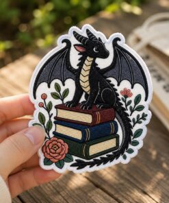 Custom Embroidered Fantasy Dragon Patch Iron On Book Lover Reading Badge Magic Jacket Backpack Gift
