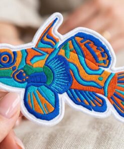Custom Embroidered Mandarin Dragonet Patch, Colorful Tropical Fish Iron On Patch for Jacket Backpack Hat Ocean Gift
